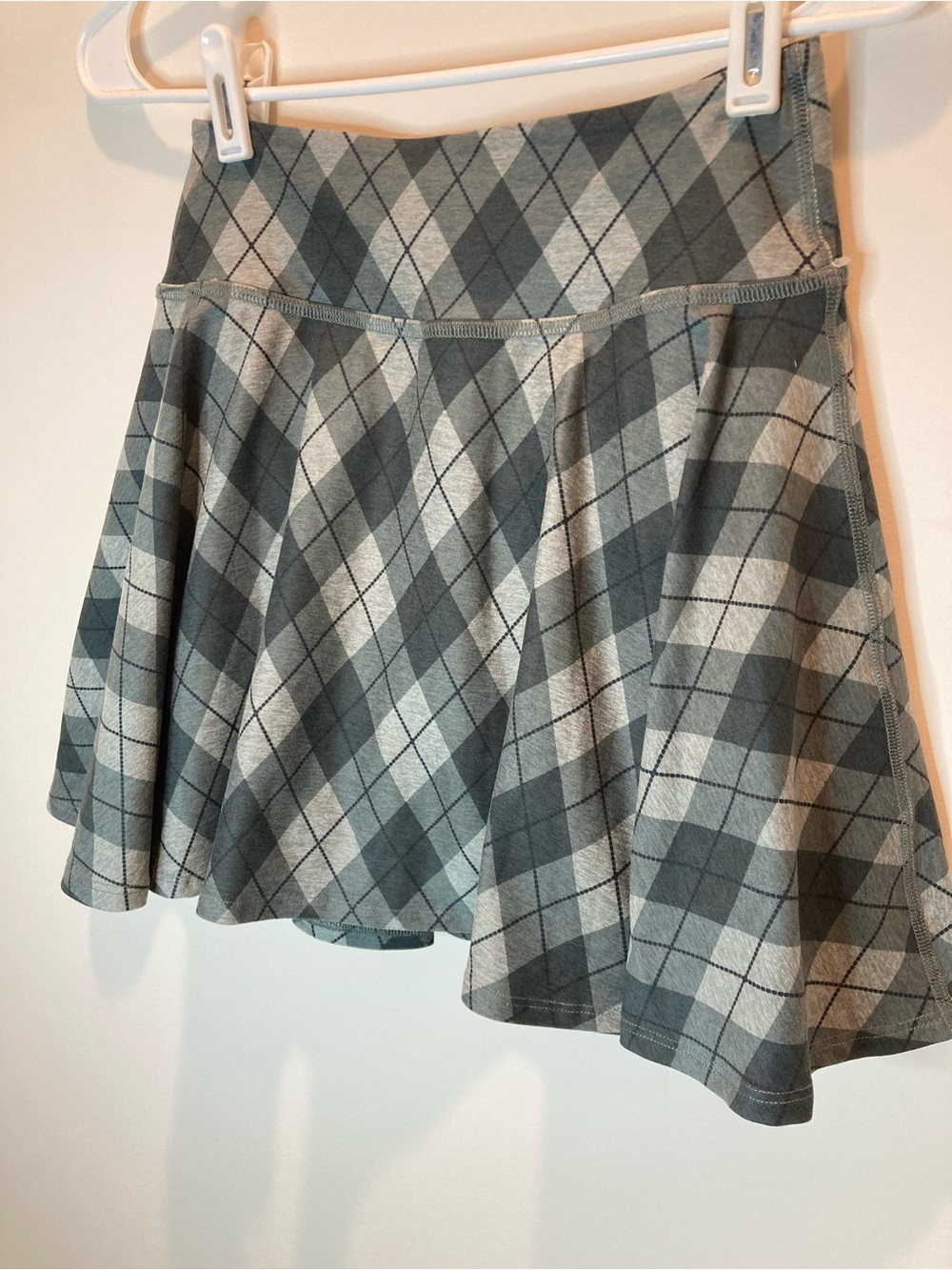 Beyond Yoga Gray Plaid argyle Skater tennis Skirt size xs